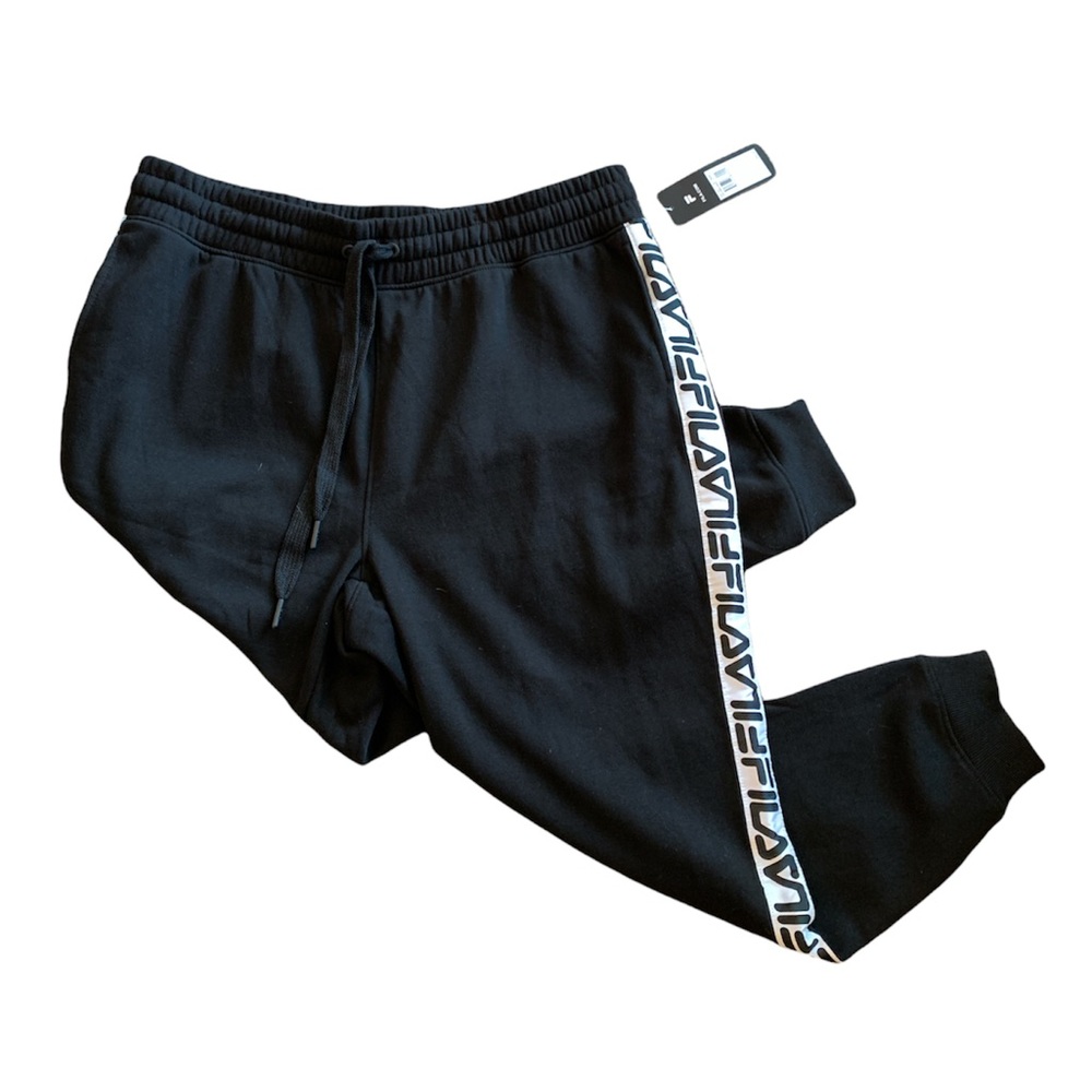 Fila Logo Taping Joggers - Black & White 2X